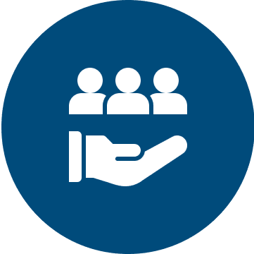 Frame 1618873626-2 Icon of hand supporting three people figures.